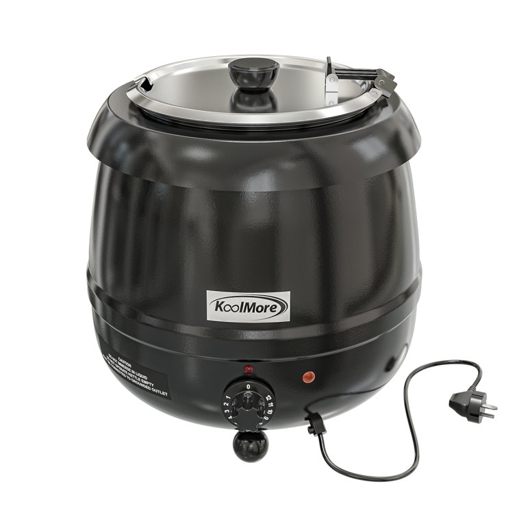 KoolMore Commercial Stainless Steel Soup Kettle Warmer With Hinged Lid And Removable Pot Insert